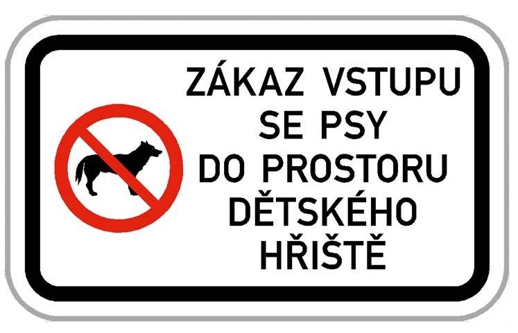 Cedule - Zákaz vstupu se psy na dětské hřiště
