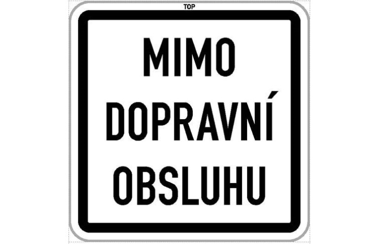 Dopravní značka E13 - Text