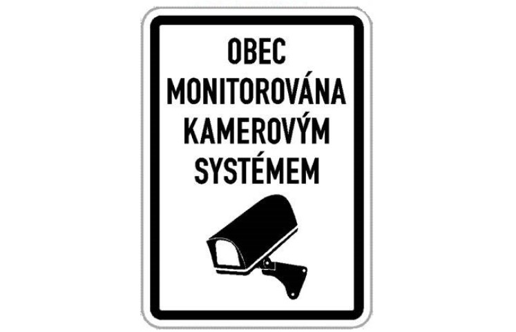Cedule - Obec monitorována kamerovým systémem