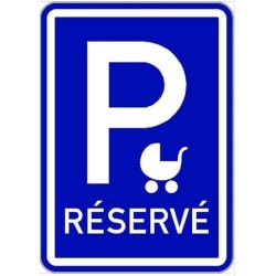 Dopravní značka IP12 + kočárek - Vyhrazené parkoviště pro kočárek