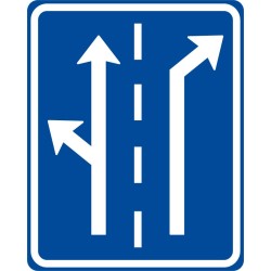 Dopravní značka IP19 - Řadící pruhy