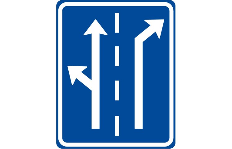 Dopravní značka IP19 - Řadící pruhy