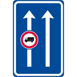 Dopravní značka IP21 - Omezení v jízdním pruhu