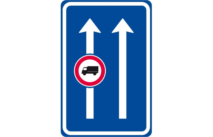 Dopravní značka IP21 - Omezení v jízdním pruhu