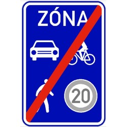 Dopravní značka IZ10b -  Konec sdílené zóny, 750x1000mm