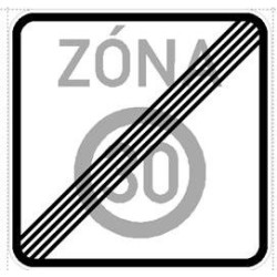 Dopravní značka IZ8b - Konec zóny s dopravním omezením