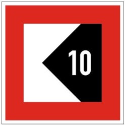 Plavební znak C5 - Plavební dráha je vzdálena od pravého (levého) břehu