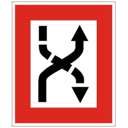 Plavební znak B4b - Příkaz přeplout na stranu plavební dráhy, která je na pravém boku