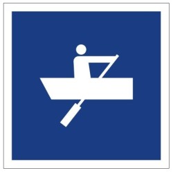 Plavební znak E19 - Plavba plavidel, které nejsou plachetnicemi ani nemají vlastní pohon, povolena