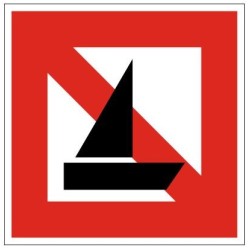 Plavební znak A15 - Zákaz plavby plachetnic