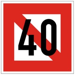 Plavební znak A5.1 - Zákaz stání plavidel v šířce vyznačené na plavebním znaku