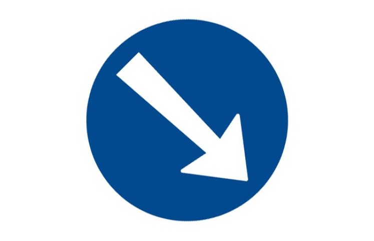 Dopravní značka C4a - Přikázaný směr objíždění vpravo