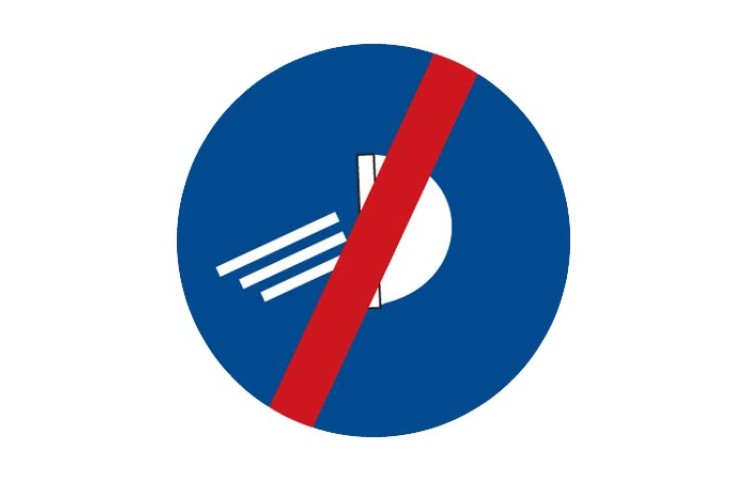 Dopravní značka C13b - Rozsviť světla - konec