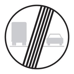 Dopravní značka B22b - Konec zákazu předjíždění pro nákladní automobily