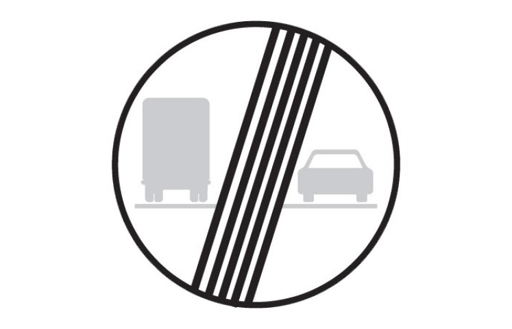 Dopravní značka B22b - Konec zákazu předjíždění pro nákladní automobily