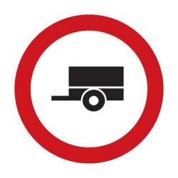 Dopravní značka B33 - Zákaz vjezdu motorových vozidel s přívěsem