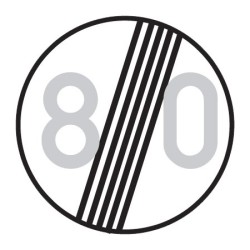 Dopravní značka B20b - Konec nejvyšší dovolené rychlosti
